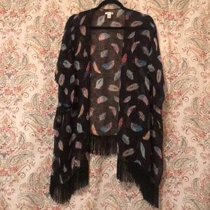 Chiffon feather kimono
